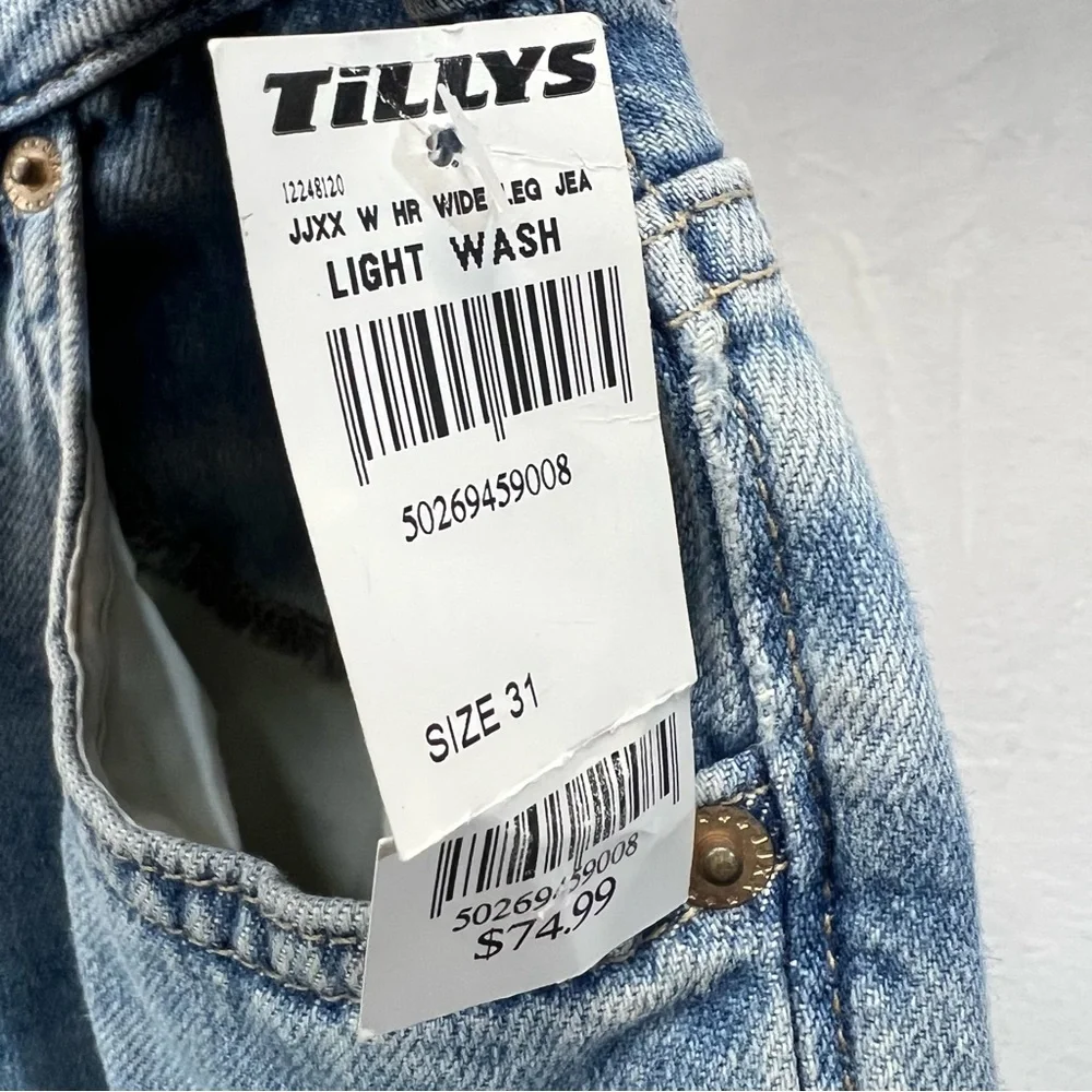 JJXX Jack‎ & Jones Girls Wide High Waist Light Blue Relaxed Jeans 31/32